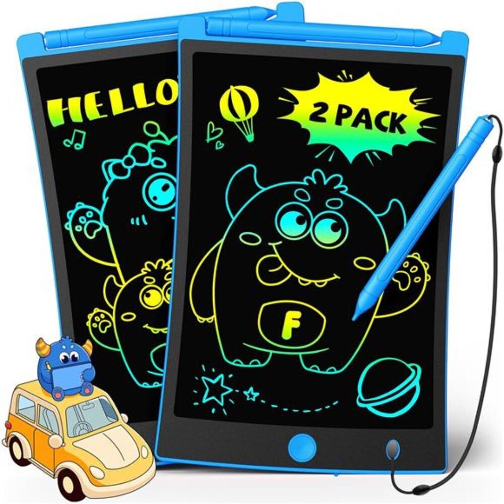 2 Pack LCD Writing Tablet with Stylus, 8.5in Erasable Doodle Board Mess